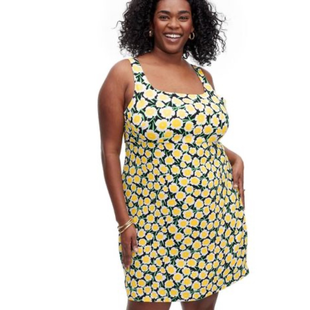 Diane Von Furstenberg DFV for Target 90’s Shift Yellow Poppy Mini Dress